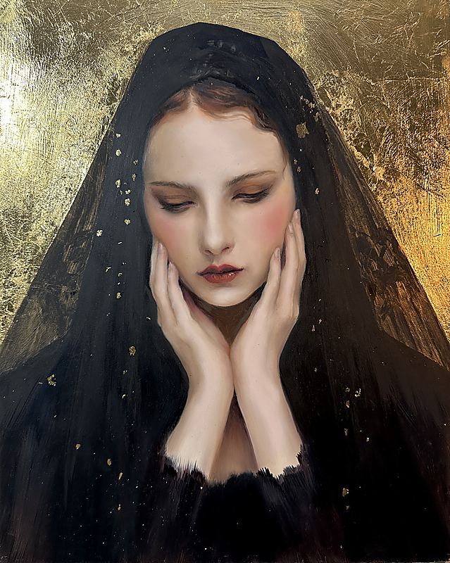 In progress with gold leaf addition